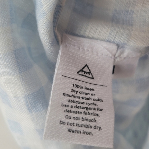 Sleeper 100% linen blue and white gingham atlanta midi dress, small - Picture 12 of 12